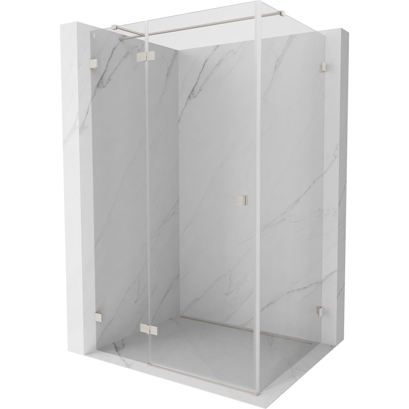 Mexen Lunar T cabină de duș ușă rabatabilă stânga 140 x 120 cm, transparent, nichel periat - 834T-140-120-97-00-L