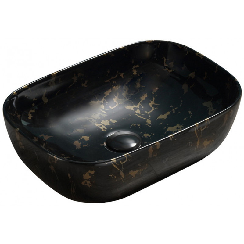 Mexen Rita 45 x 32 cm-es pultra helyezhető mosdó, fekete kő - 21084594