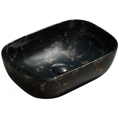 Mexen Rita 45 x 32 cm-es pultra helyezhető mosdó, fekete kő - 21084594