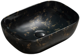 Mexen Rita 45 x 32 cm-es pultra helyezhető mosdó, fekete kő - 21084594