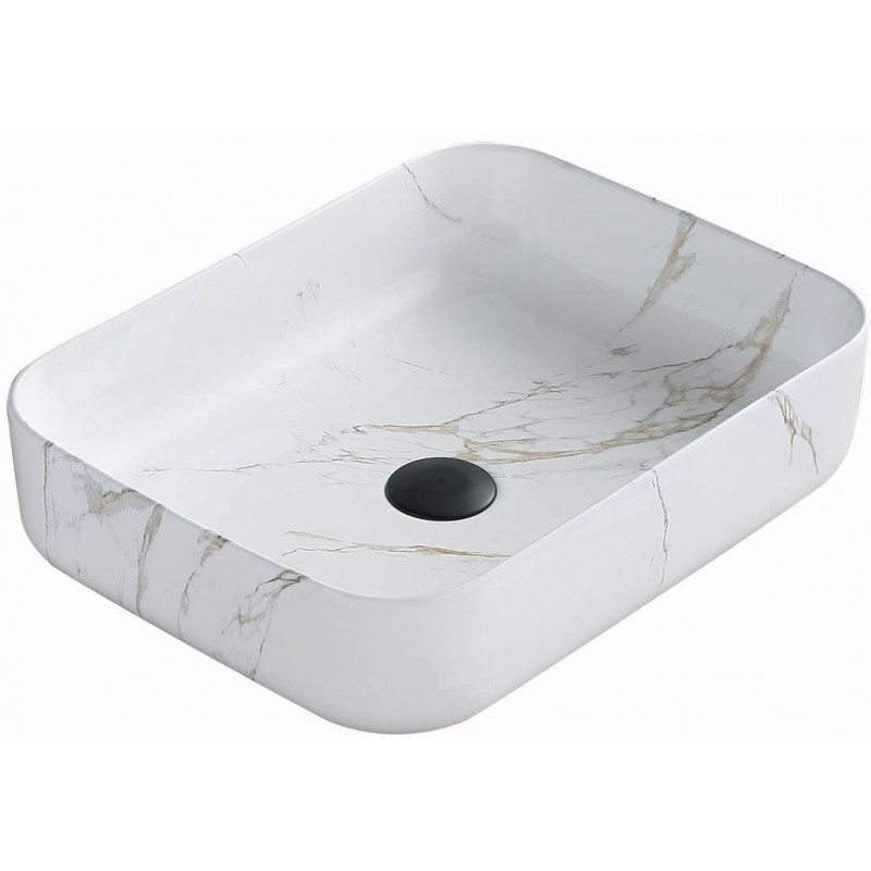 Mexen Carla 50 x 39 cm-es pultra szerelhető mosdó, fehér kő - 21555091