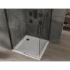 Mexen Omega cabină de duș culisantă 100 x 100 cm, transparentă, neagră + cadă Flat, albă - 825-100-100-70-00-4010B