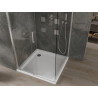 Mexen Omega Cabină de duș glisantă 100 x 100 cm, transparentă, crom+cadă Flat - 825-100-100-01-00-4010