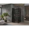 Mexen Omega 100 x 100 cm-es, grafit, króm tolóajtós zuhanykabin - 825-100-100-01-40