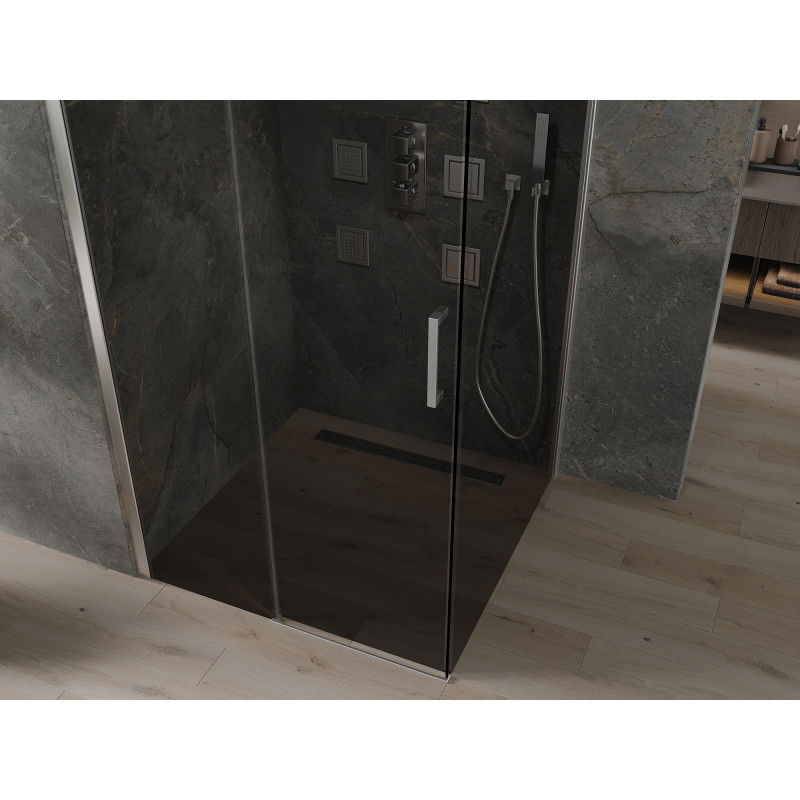 Mexen Omega cabină de duș glisantă 100 x 100 cm, grafit, crom - 825-100-100-01-40