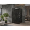 Mexen Omega 100 x 100 cm-es, grafit, króm tolóajtós zuhanykabin - 825-100-100-01-40