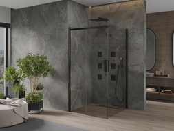 Mexen Omega cabină de duș extensibilă 100 x 100 cm, transparent, Neagră - 825-100-100-70-00
