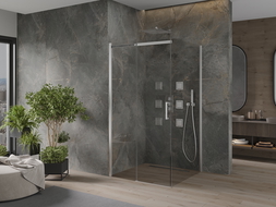 Mexen Omega cabină de duș extensibilă 100 x 100 cm, transparent, Crom - 825-100-100-01-00