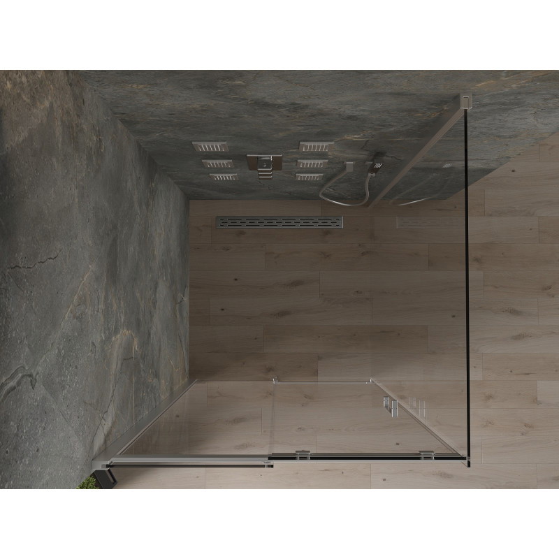 Mexen Omega 100 x 100 cm-es, tolóajtós zuhanykabin, átlátszó, króm - 825-100-100-01-00