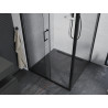 Mexen Apia 90 x 90 cm-es színtelen, fekete tolóajtós zuhanykabin - 840-090-090-70-00
