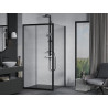 Mexen Apia 90 x 90 cm-es színtelen, fekete tolóajtós zuhanykabin - 840-090-090-70-00