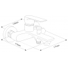 Mexen Royo R62 baterie cadă cu set pentru duș, Aurie 7223R62-50