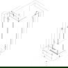 Mexen Lunar cabină de duș cu deschidere stânga 100 x 90 cm, transparent, gri pistol periat - 834-100-090-66-00-L