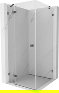 Mexen Lunar cabină de duș pivotantă stânga 100 x 100 cm, transparent, gri pistol periat - 834-100-100-66-00-L