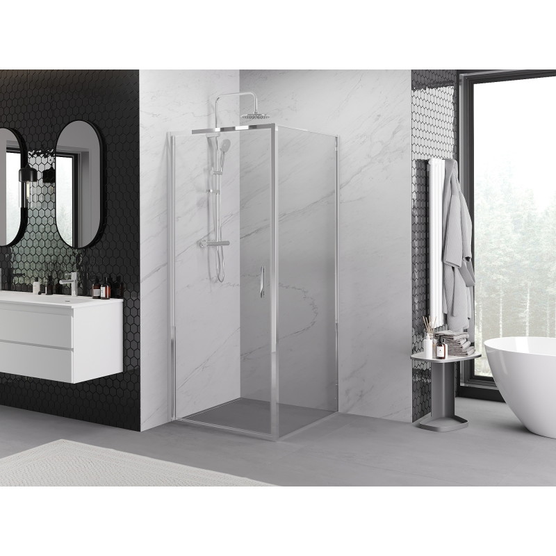 Mexen Exo-B cabina de duș cu ușă batantă 95 x 95 cm, transparentă, crom - 817-095-095-01-00
