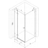 Mexen Lunar cabină de duș cu deschidere stânga 85 x 70 cm, transparent, neagră - 834-085-070-70-00-L