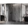 Mexen Lunar cabină de duș cu ușă batantă stânga 100 x 80 cm, transparent, negru - 834-100-080-70-00-L