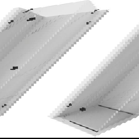 Mexen Lunar cabină de duș pivotantă stânga 95 x 90 cm, transparentă, neagră - 834-095-090-70-00-L