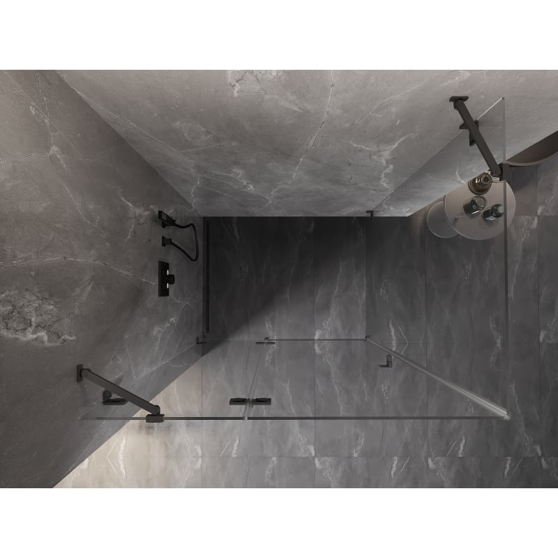 Mexen Lunar cabina de duș cu deschidere stânga 100 x 80 cm, transparentă, gun metal - 834-100-080-95-00-L