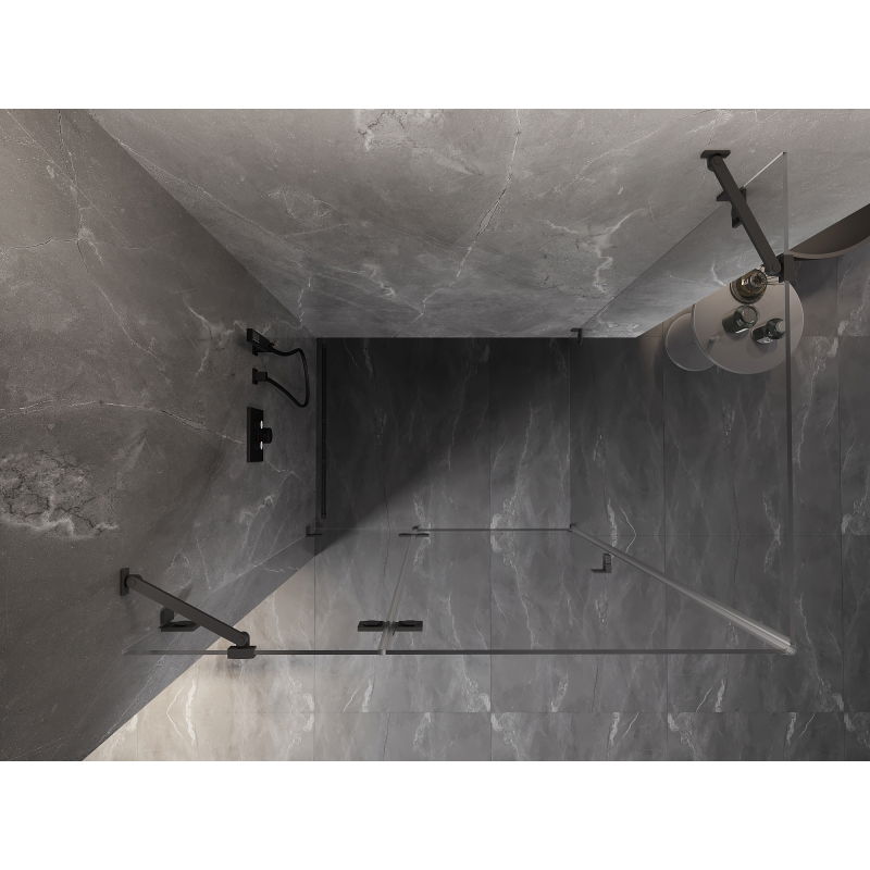 Mexen Lunar zuhanykabin bal oldali 100 x 80 cm, átlátszó, gun metal - 834-100-080-95-00-L