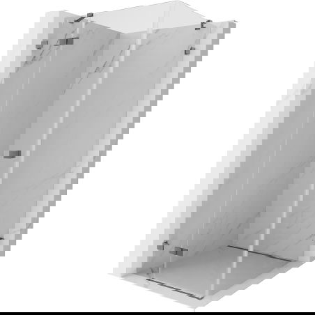 Mexen Lunar cabină de duș batantă stânga 90 x 90 cm, transparentă, metal pistol - 834-090-090-95-00-L