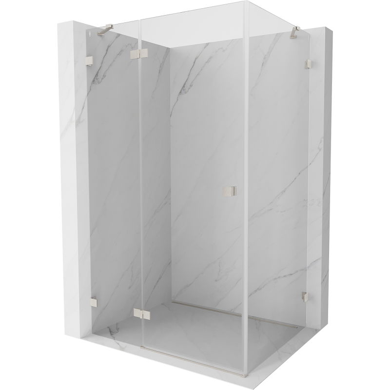 Mexen Lunar cabină de duș cu deschidere stânga 100 x 80 cm, transparent, nichel periat - 834-100-080-97-00-L
