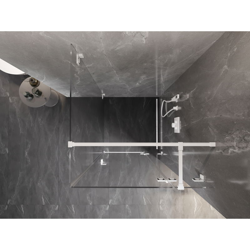 Mexen Lunar T cabină de duș basculantă dreapta 110 x 110 cm, transparentă, albă - 834T-110-110-20-00-P