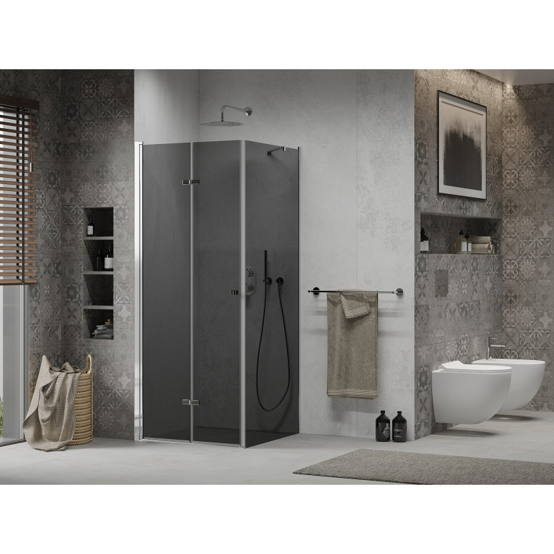 Mexen Lima cabina de duș pliabilă 90 x 90 cm, grafit, crom - 856-090-090-01-40