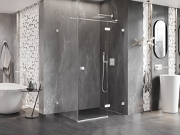 Mexen Lunar T cabină de duș batantă dreapta 125 x 120 cm, transparent, albă - 834T-125-120-20-00-P