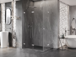 Mexen Lunar-F Duo összecsukható zuhanykabin 85 x 80 cm, áttetsző, króm - 836-085L-080P-01-00