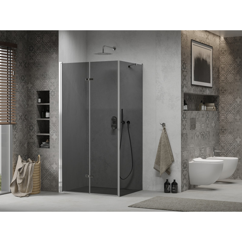 Mexen Lima cabina de duș pliantă 100 x 80 cm, grafit, crom - 856-100-080-01-40
