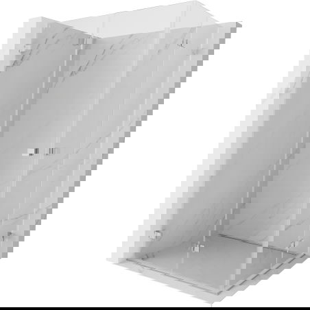 Mexen Lunar-F Duo cabină de duș pliabilă 90 x 75 cm, transparent, crom - 836-090L-075P-01-00