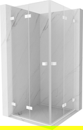 Mexen Lunar-F Duo cabină de duș pliabilă 75 x 75 cm, transparentă, albă - 836-075L-075P-20-00