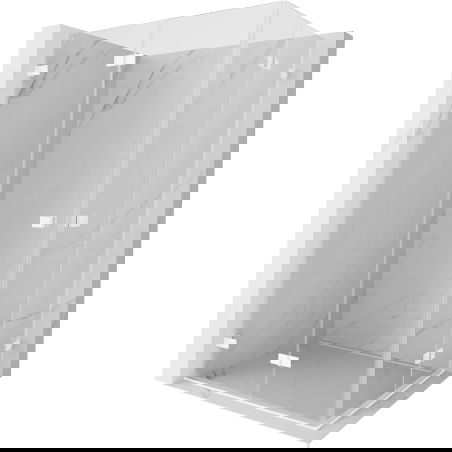 Mexen Lunar-F Duo cabină de duș pliabilă 80 x 70 cm, transparent, albă - 836-080L-070P-20-00