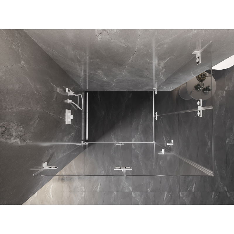 Mexen Lunar-F Duo cabină de duș pliabilă 85 x 80 cm, transparentă, albă - 836-085L-080P-20-00