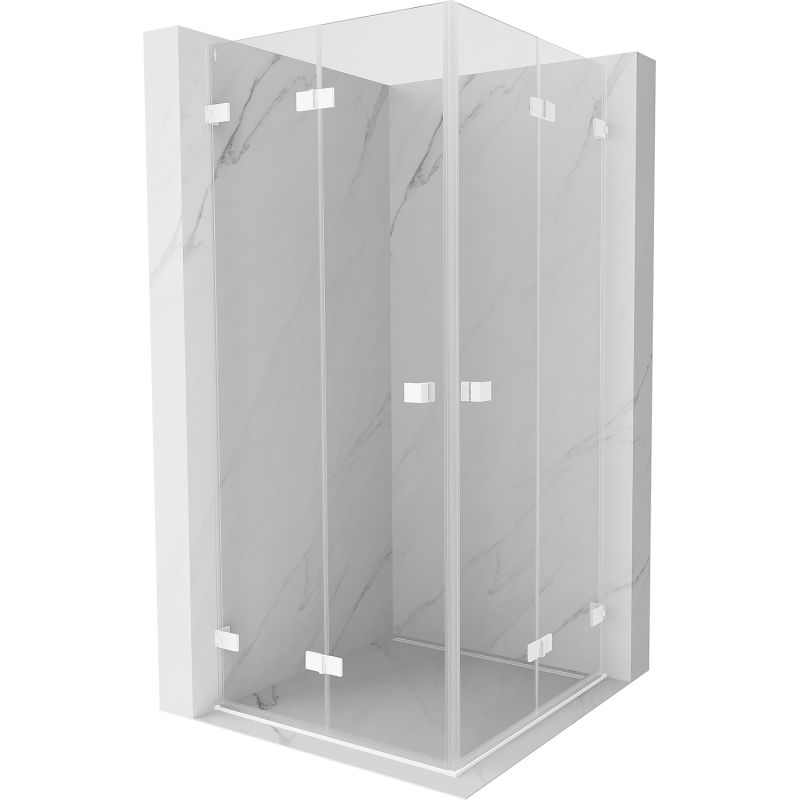 Mexen Lunar-F Duo cabină de duș pliabilă 85 x 85 cm, transparentă, alb - 836-085L-085P-20-00