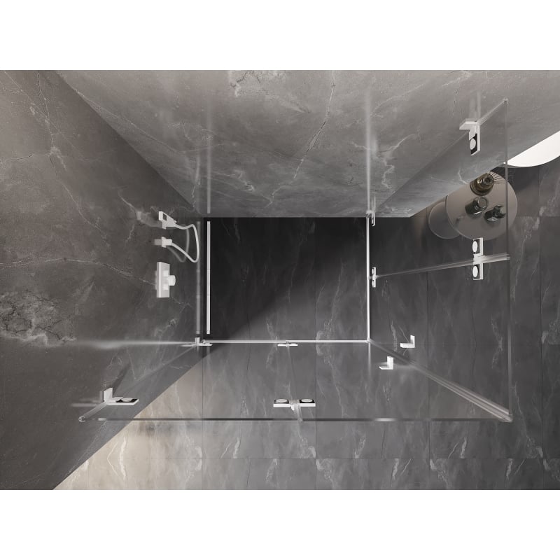 Mexen Lunar-F Duo cabină de duș pliabilă 90 x 80 cm, transparent, albă - 836-090L-080P-20-00