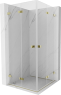 Mexen Lunar-F Duo cabină de duș pliabilă 85 x 85 cm, transparentă, aurie - 836-085L-085P-50-00