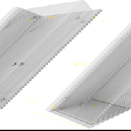 Mexen Lunar-F Duo cabină de duș pliabilă 100 x 75 cm, transparentă, aurie - 836-100L-075P-50-00