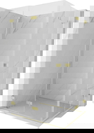 Mexen Lunar-F Duo összecsukható zuhanykabin 90 x 80 cm, átlátszó, matt arany - 836-090L-080P-55-00