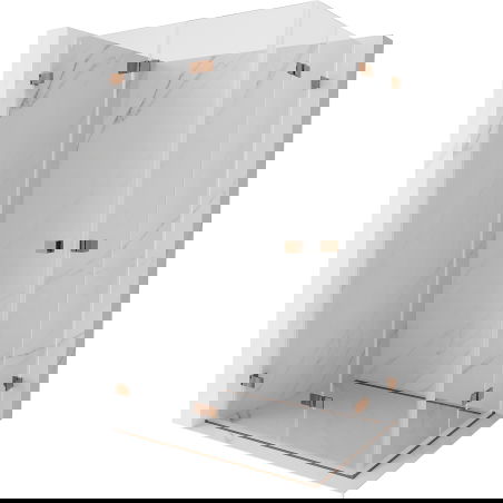Mexen Lunar-F Duo cabină de duș pliabilă 100 x 70 cm, transparent, aur roz - 836-100L-070P-60-00