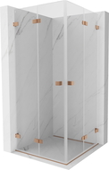 Mexen Lunar-F Duo cabină de duș pliabilă 80 x 80 cm, transparentă, cupru periat - 836-080L-080P-65-00
