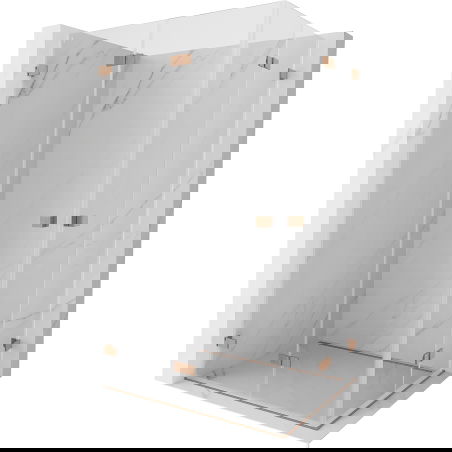 Mexen Lunar-F Duo cabină de duș pliabilă 85 x 75 cm, transparent, cupru periat - 836-085L-075P-65-00