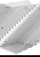 Mexen Lunar-F Duo összecsukható zuhanykabin 100 x 70 cm, átlátszó, kefélt réz - 836-100L-070P-65-00