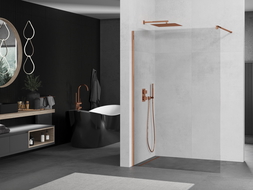 Mexen Kioto Walk-in zuhanyfal 50 x 200 cm, átlátszó 8 mm, rózsaarany - 800-050-101-60-00