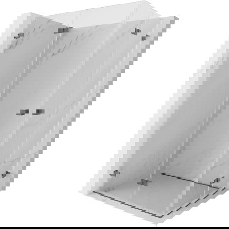 Mexen Lunar-F Duo cabină de duș rabatabilă 80 x 70 cm, transparentă, gri armă periat - 836-080L-070P-66-00