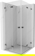 Mexen Lunar-F Duo cabină de duș pliabilă 100 x 100 cm, transparentă, gri armat periat - 836-100L-100P-66-00