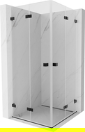 Mexen Lunar-F Duo cabină de duș pliabilă 85 x 85 cm, transparentă, neagră - 836-085L-085P-70-00