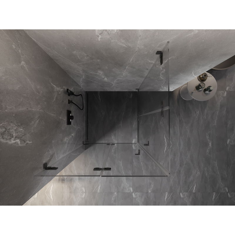 Mexen Lunar-F Duo cabină de duș pliabilă 80 x 80 cm, transparent, gun metal - 836-080L-080P-95-00