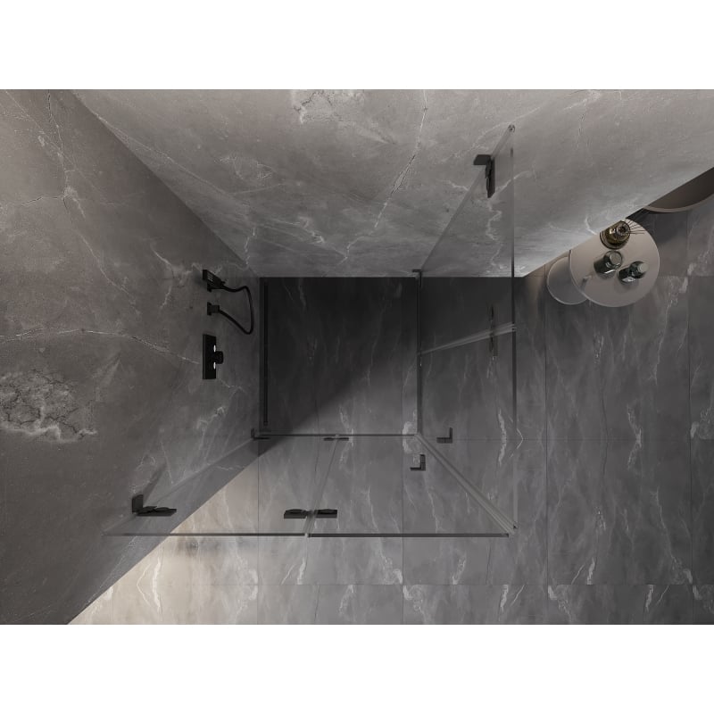 Mexen Lunar-F Duo cabină de duș pliabilă 100 x 100 cm, transparent, gun metal - 836-100L-100P-95-00